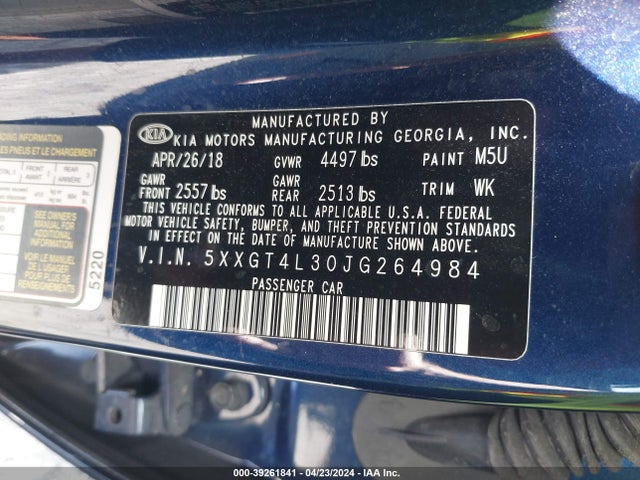 KIA Optima Lx 2018 5XXGT4L30JG264984 Image 9