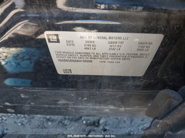 2010 CADILLAC CTS 1G6DE5EG8A0136998 Photo 8