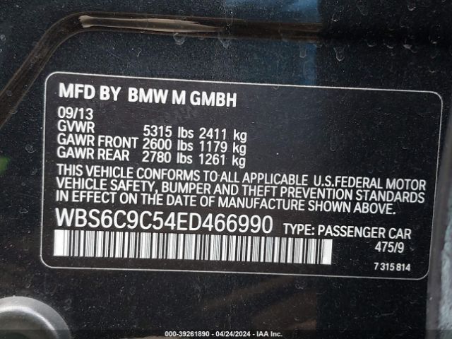 WBS6C9C54ED466990 BMW M6 Gran Coupe