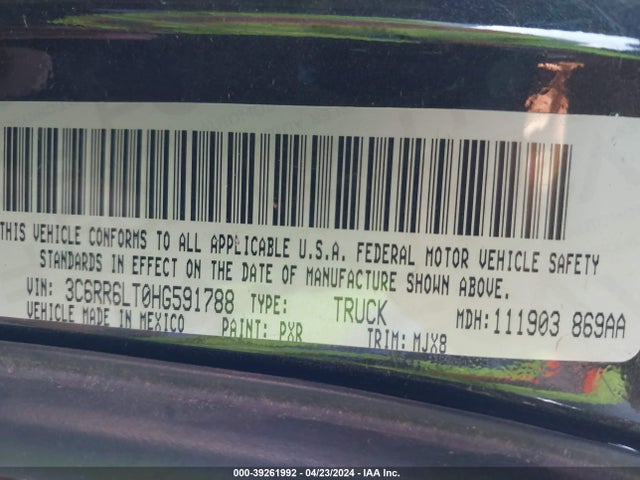 3C6RR6LT0HG591788 RAM 1500 Lone Star  4x2 5'7 Box