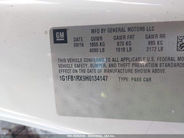Chevrolet Camaro 1lt 2017 1G1FB1RX9H0134147 Image 9