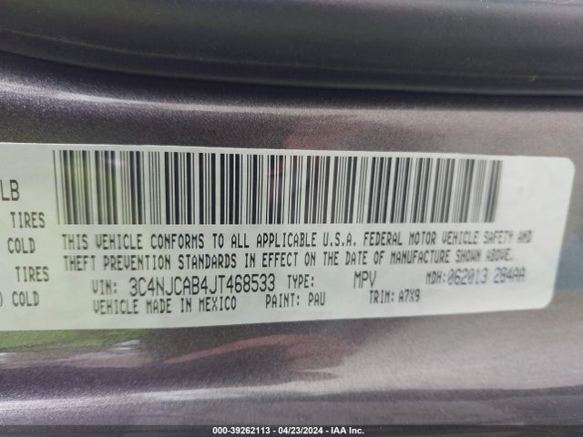3C4NJCAB4JT468533 Jeep Compass Sport Fwd