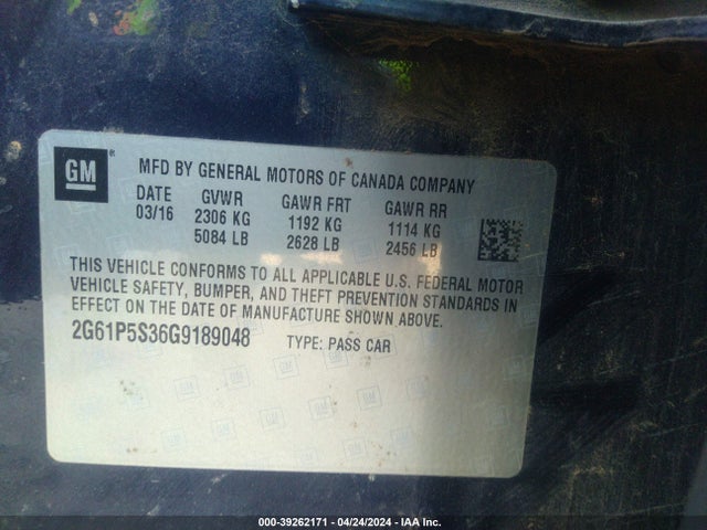 2G61P5S36G9189048 Cadillac Xts Premium Collection