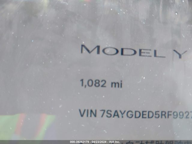 7SAYGDED5RF992705 Tesla Model Y Rwd