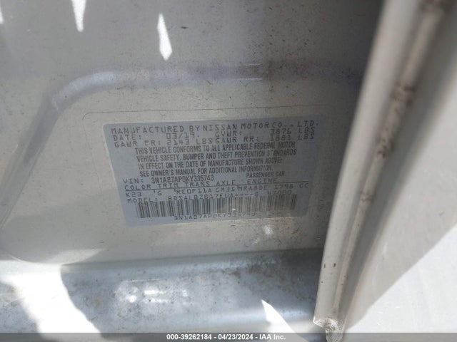 Nissan SENTRA S 2019 3N1AB7AP0KY335743 Image 9