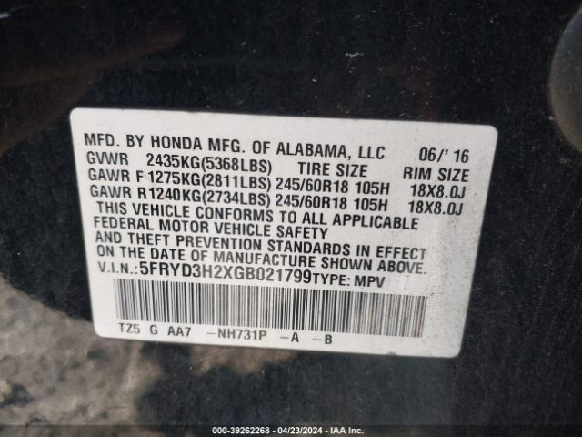 Acura Mdx Acurawatch Plus Package 2016 5FRYD3H2XGB021799 Image 9