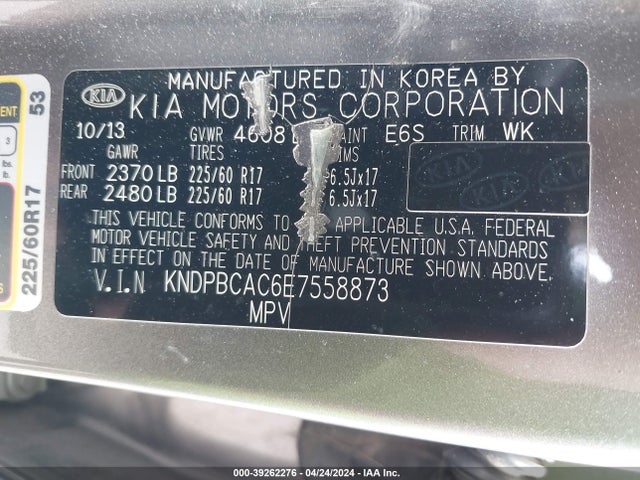 KIA Sportage Lx 2014 KNDPBCAC6E7558873 Image 9