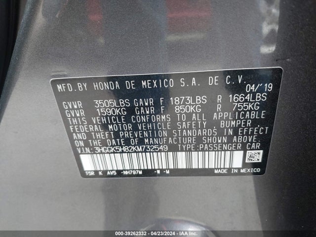 Honda FIT EX 2019 3HGGK5H82KM732549 Image 9