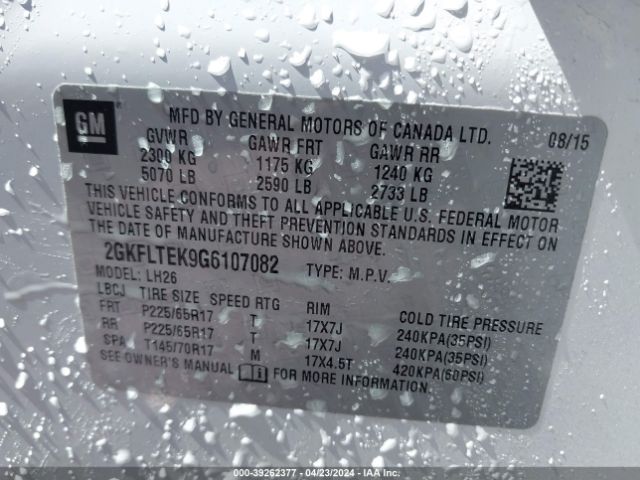 2GKFLTEK9G6107082 GMC Terrain Sle-2