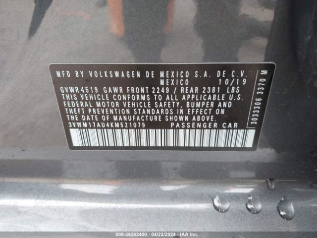 3VWM17AU4KM521079 Volkswagen Golf Alltrack Tsi S/tsi Se/tsi Sel