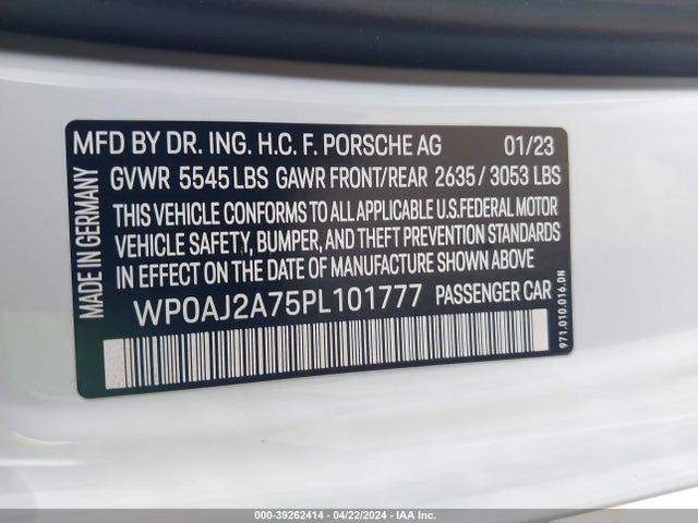 2023 PORSCHE PANAMERA WP0AJ2A75PL101777 Photo 8