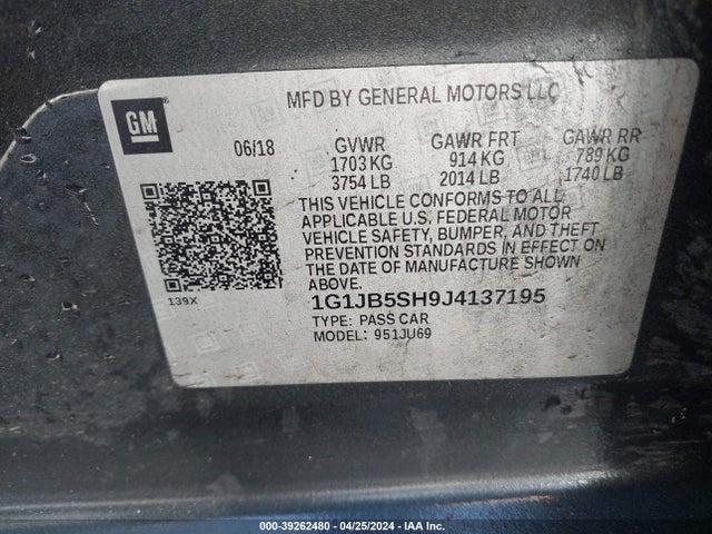 Chevrolet Sonic Ls Auto 2018 1G1JB5SH9J4137195 Image 9