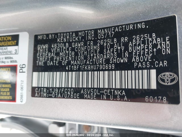 Toyota CAMRY LE 2017 4T1BF1FK8HU790699 Image 9