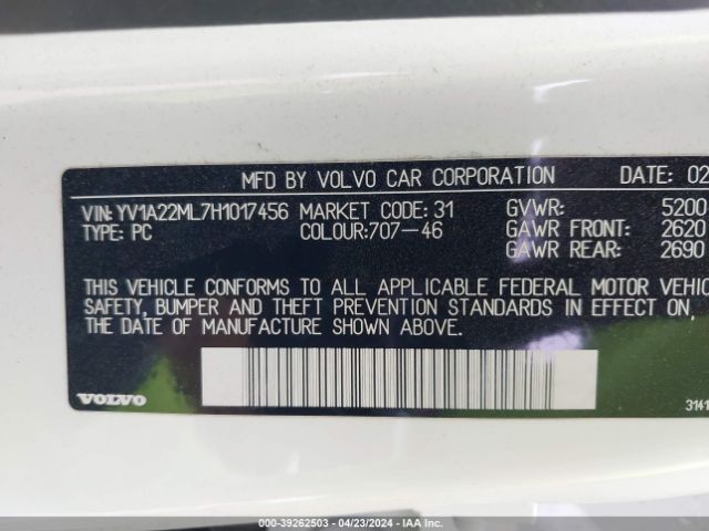 YV1A22ML7H1017456 Volvo S90 T6 Inscription