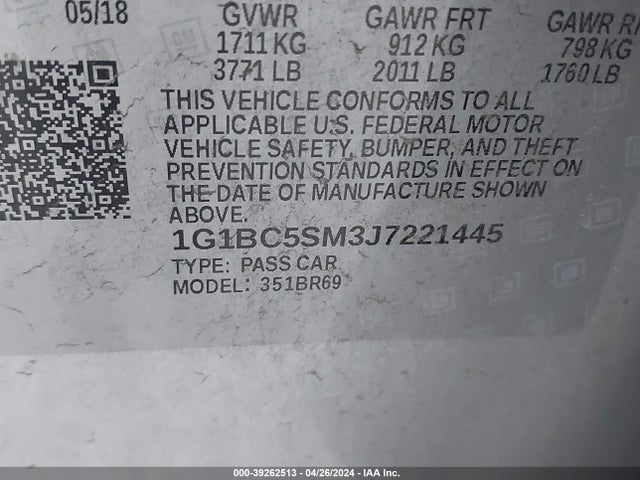 Chevrolet Cruze Ls Auto 2018 1G1BC5SM3J7221445 Image 9