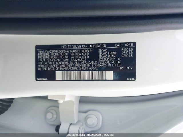 Volvo Xc60 T6 R-design 2018 LYVA22RM6JB082742 Image 9