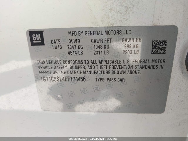 Chevrolet MALIBU 1LT 2014 1G11C5SL4EF174456 Image 9