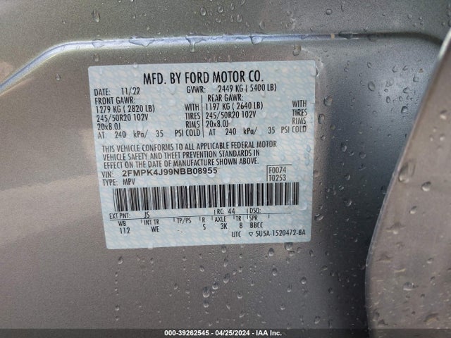 Ford Edge St-line 2022 2FMPK4J99NBB08955 Image 9