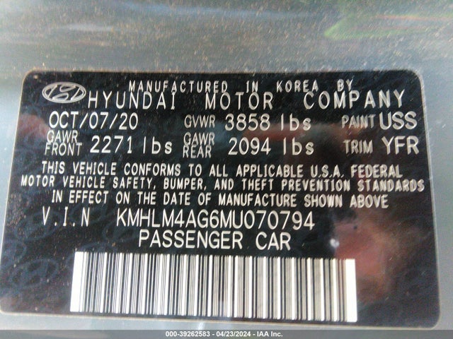 Hyundai ELANTRA SEL 2021 KMHLM4AG6MU070794 Image 9