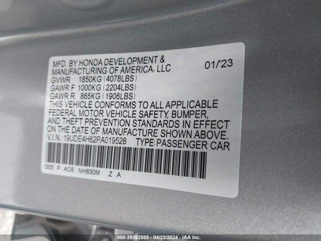 19UDE4H62PA019528 Acura Integra A-spec W/ Technology
