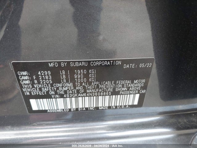 4S3GKAM64N3608865 Subaru Impreza Sport