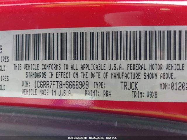1C6RR7FT8HS666909 RAM 1500 Express Quad Cab 4x4 6'4 Box