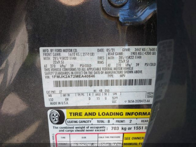 1FMJK2AT2MEA40846 Ford Expedition Limited Max