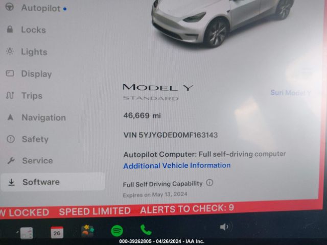 5YJYGDED0MF163143 Tesla Model Y Standard Range Rear-wheel Drive