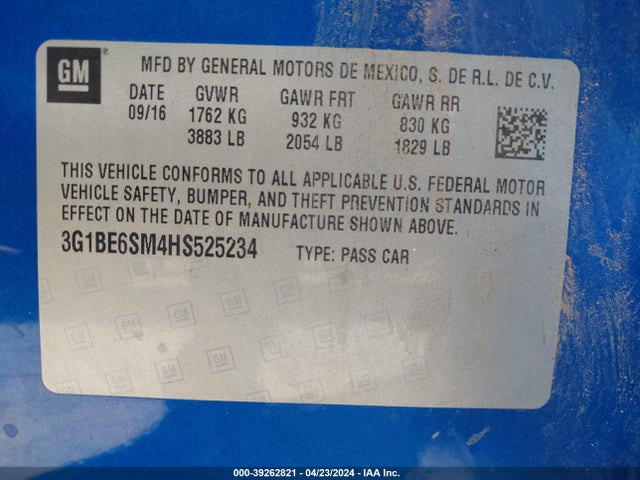 Chevrolet Cruze Lt Auto 2017 3G1BE6SM4HS525234 Image 9