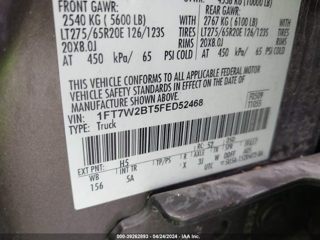 Ford F-250 2015 1FT7W2BT5FED52468 Image 23