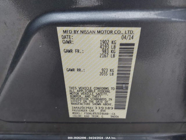 Nissan LEAF S 2014 1N4AZ0CP6EC339389 Image 9