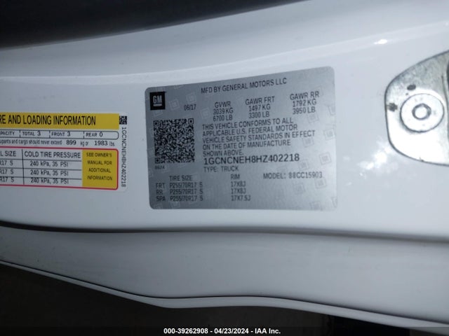 Chevrolet Silverado 1500 Wt 2017 1GCNCNEH8HZ402218 Image 9