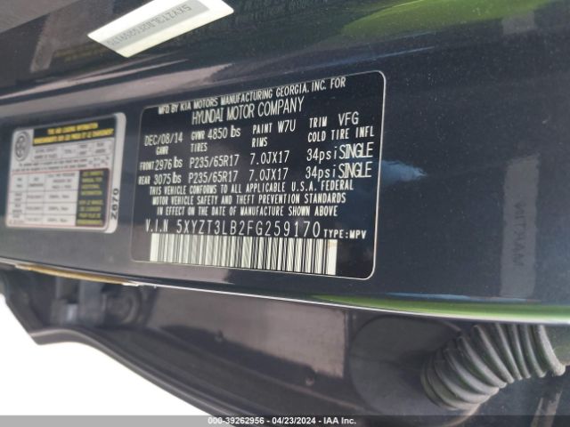 5XYZT3LB2FG259170 Hyundai Santa Fe Sport 2.4l