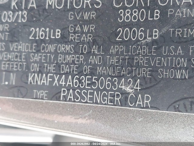 KIA FORTE LX 2014 KNAFX4A63E5063424 Image 9