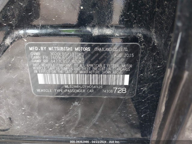 ML32A4HJ2FH054925 Mitsubishi MIRAGE ES