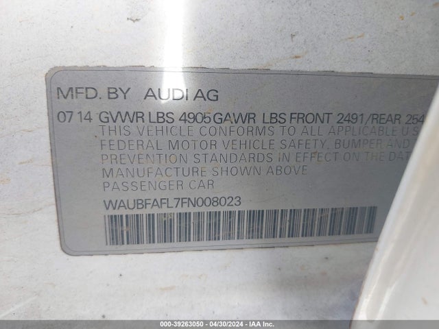 Audi A4 2.0t Premium 2015 WAUBFAFL7FN008023 Image 9