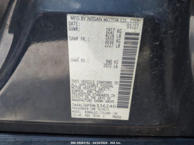 Nissan Altima 2.5 S 2017 1N4AL3AP3HN336240 Image 9