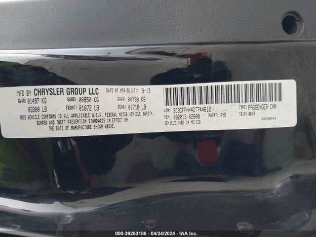 2013 FIAT 500 3C3CFFHH4DT744612 Photo 8