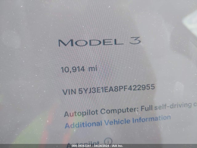 5YJ3E1EA8PF422955 Tesla Model 3 Rear-wheel Drive