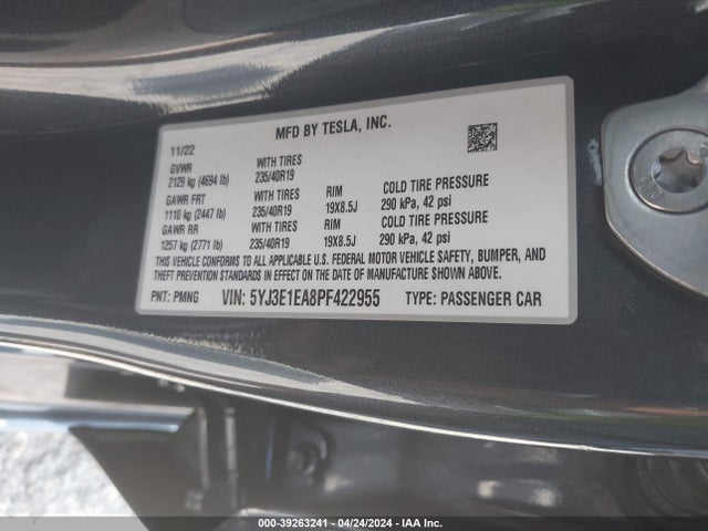 5YJ3E1EA8PF422955 Tesla Model 3 Rear-wheel Drive