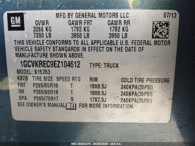 Chevrolet Silverado 1500 2lt 2014 1GCVKREC9EZ104612 Image 9