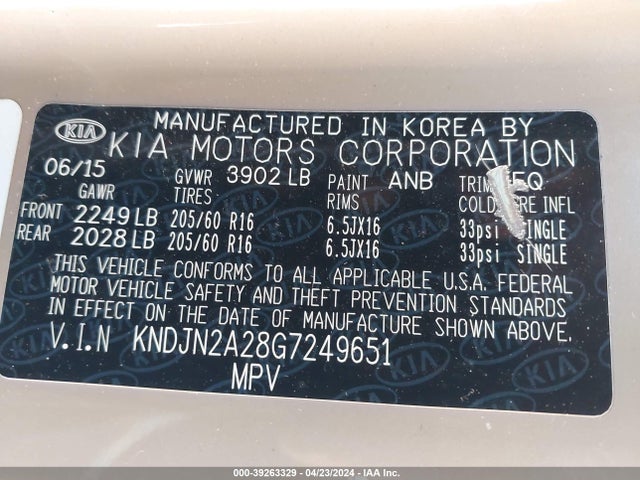 KIA Soul 2016 KNDJN2A28G7249651 Image 9