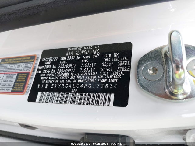 KIA SORENTO LX 2023 5XYRG4LC4PG172634 Image 9
