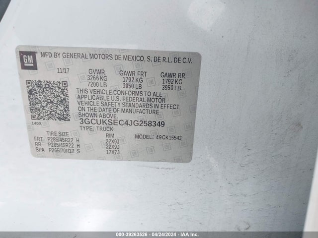 Chevrolet Silverado 1500 2lz 2018 3GCUKSEC4JG258349 Image 9