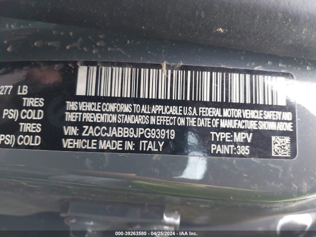 ZACCJABB9JPG93919 Jeep Renegade Latitude Fwd