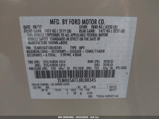 Lincoln Mkt Reserve 2018 2LMHJ5AT1JBL00345 Image 9