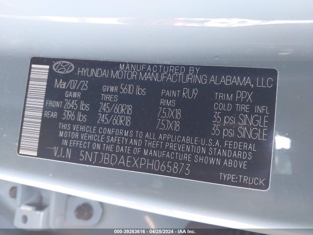 Hyundai Santa Cruz Sel 2023 5NTJBDAEXPH065873 Image 9