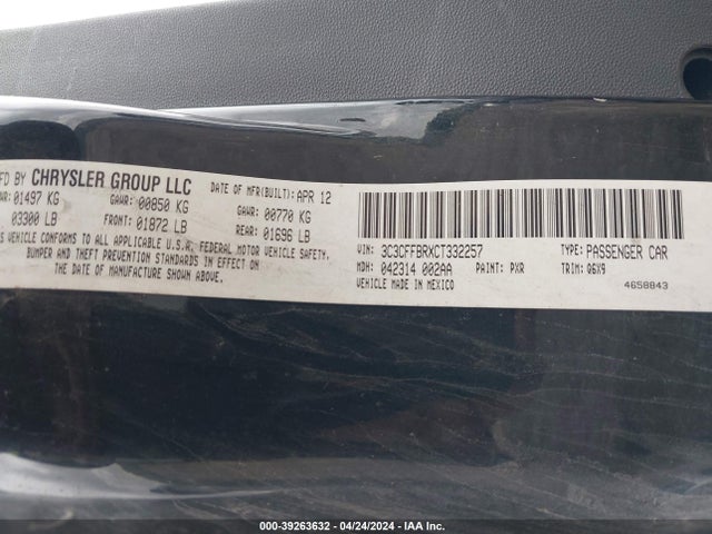 2012 FIAT 500 3C3CFFBRXCT332257 Photo 8