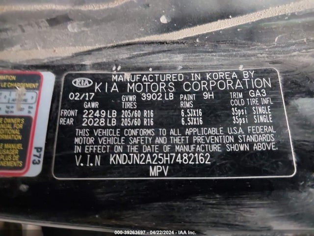KIA Soul 2017 KNDJN2A25H7482162 Image 9