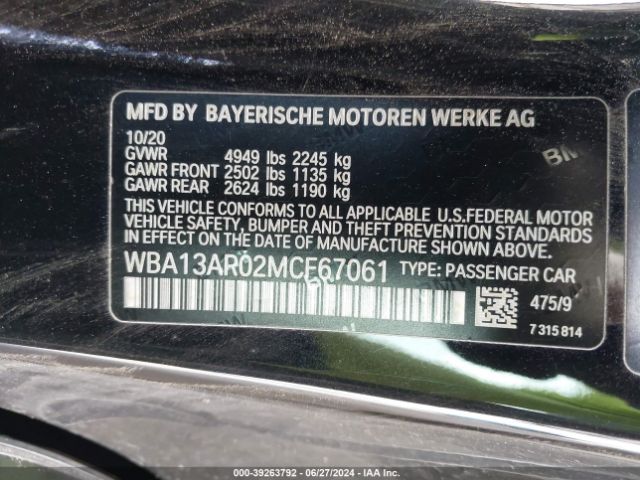 WBA13AR02MCF67061 BMW M440i Xdrive